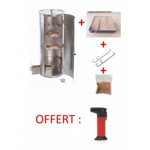 Pack fumoir rond avec porte inox 33 cm
